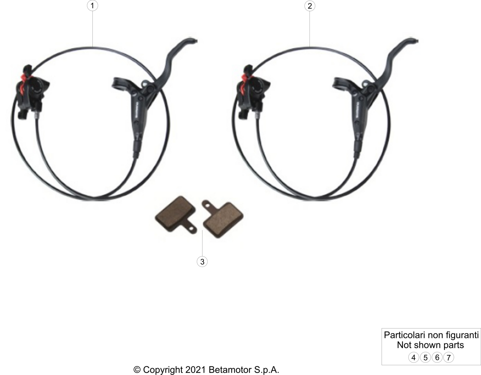 vue éclatée freinage - beta mini trial electric 16%22 2021