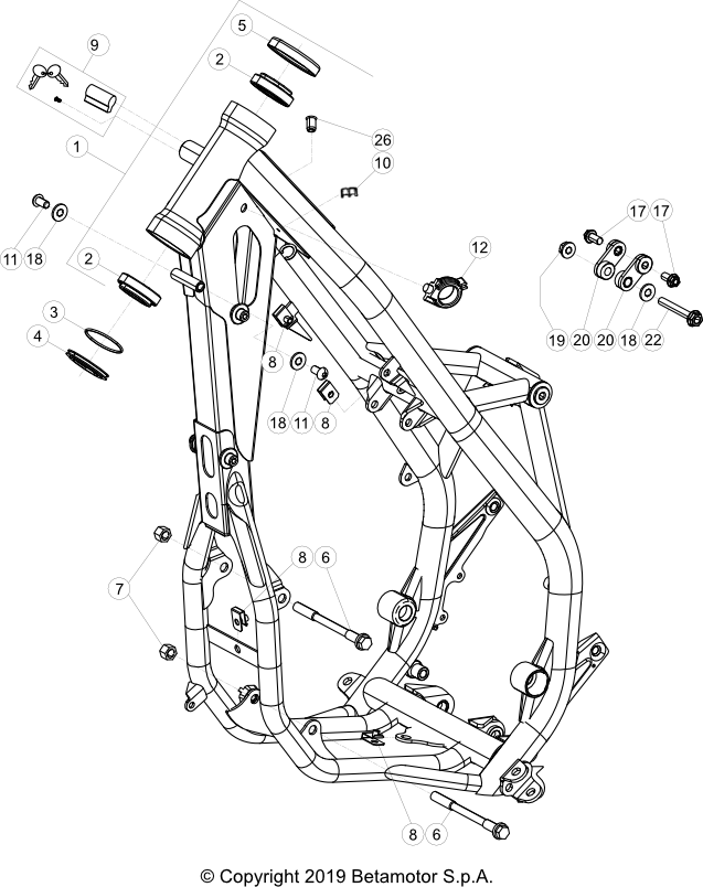 vue éclatée cadre - beta x-trainer 300 2022