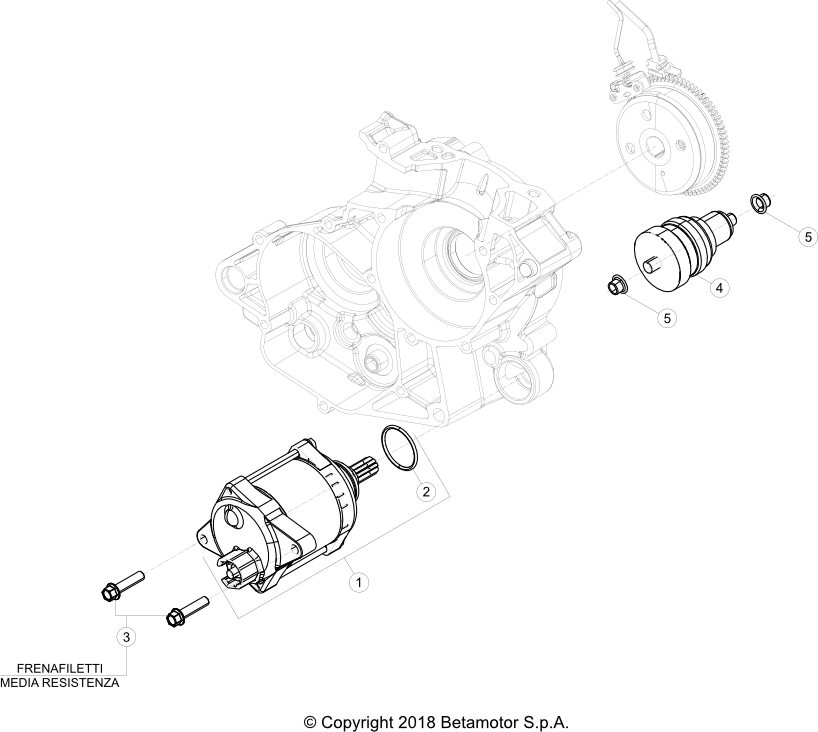 vue éclatée démarreur - beta rr 200 2022