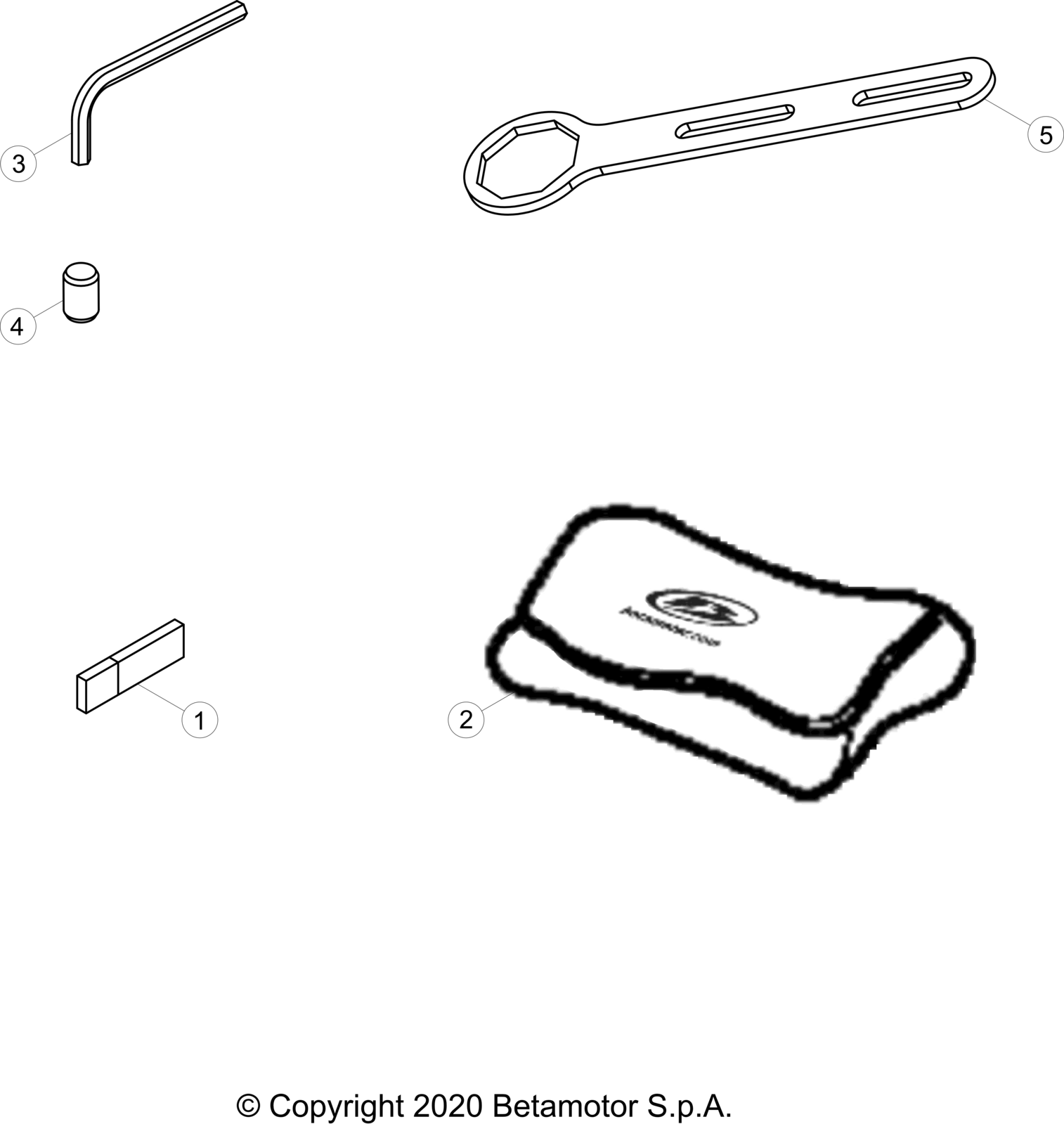 vue éclatée trousse à outils - beta rr 125 racing 2022