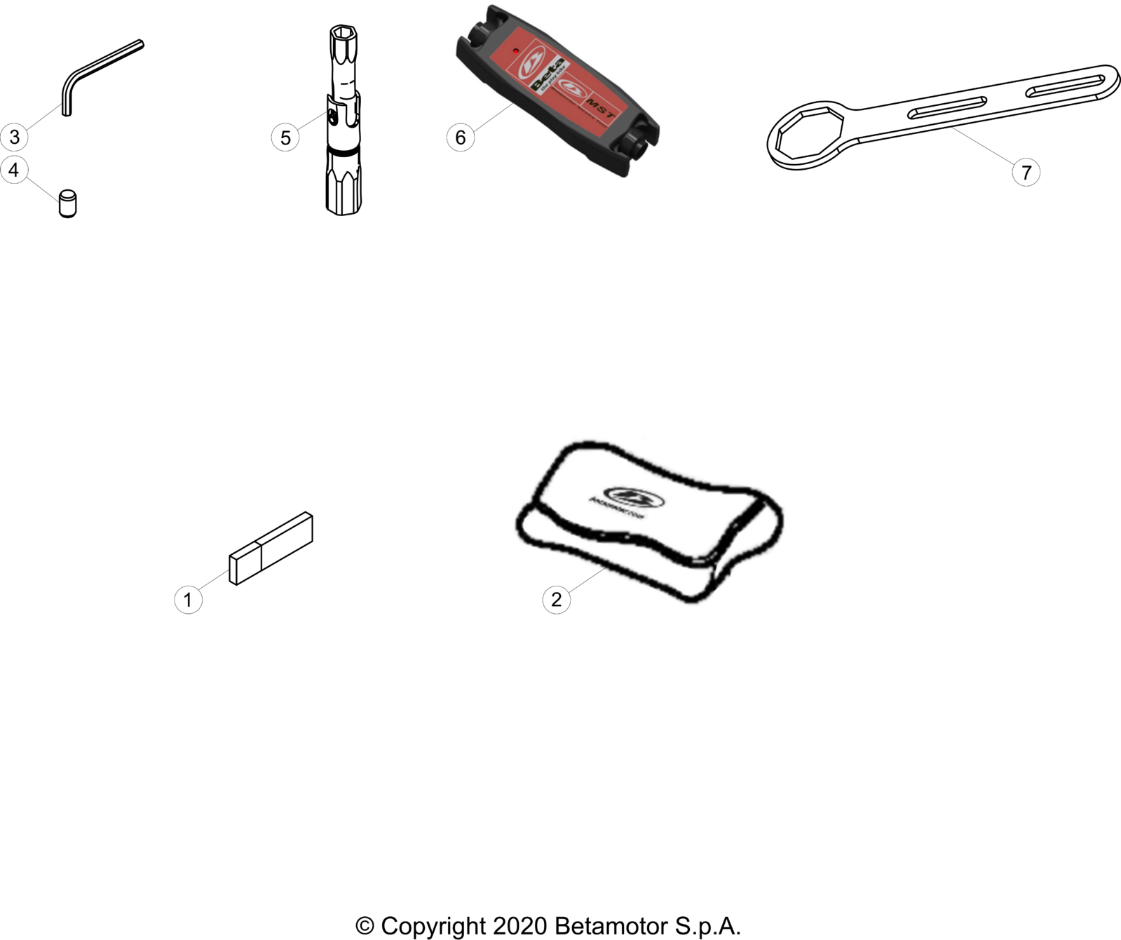 vue éclatée trousse à outils - beta rr 430 4t racing 2022