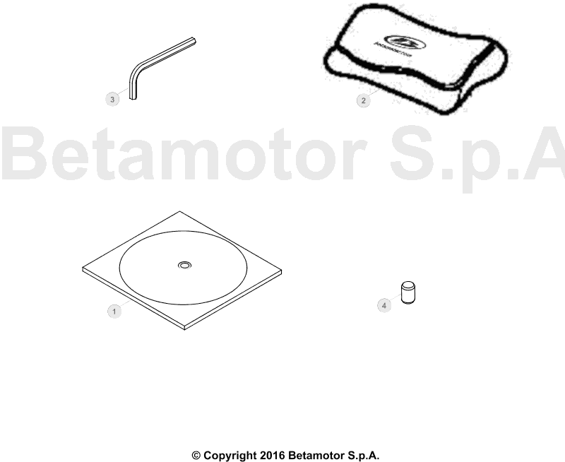 vue éclatée trousse à outils - beta rr 125 2019