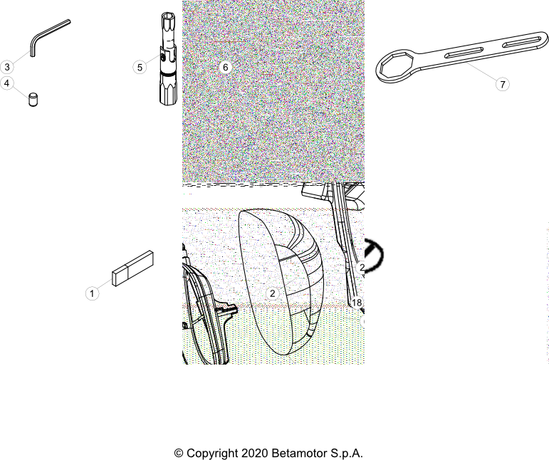 vue éclatée trousse à outils - beta rr 430 2023