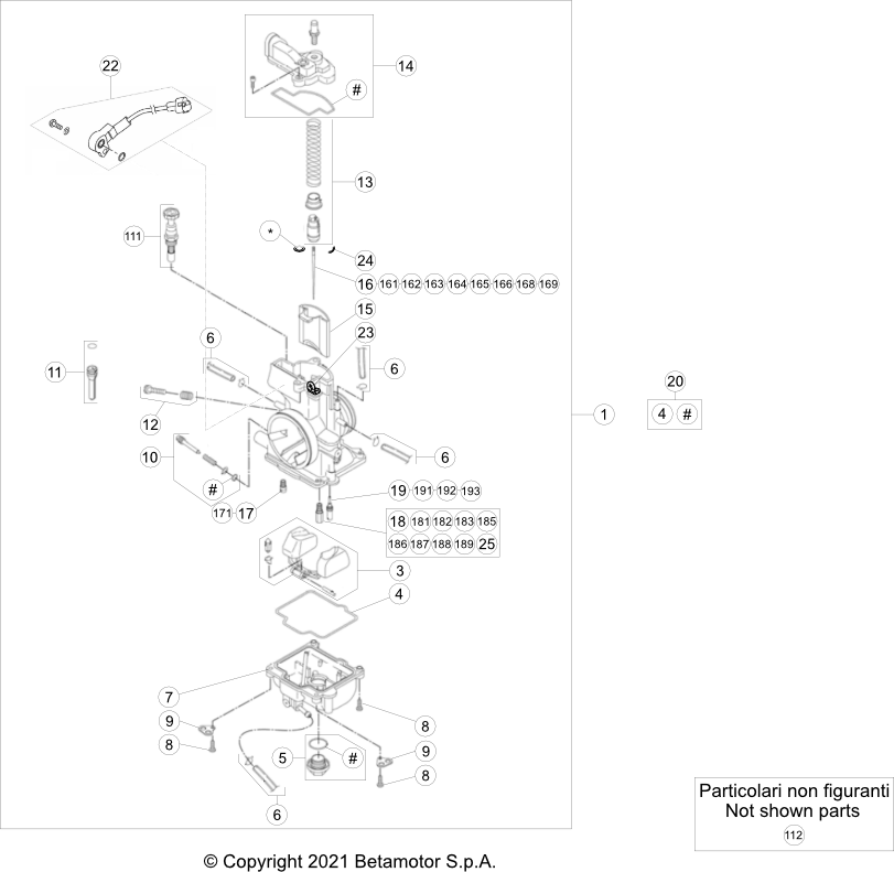 vue éclatée carburateur - beta rr 300 2023