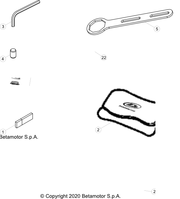 vue éclatée trousse à outils - beta rr 300 2023