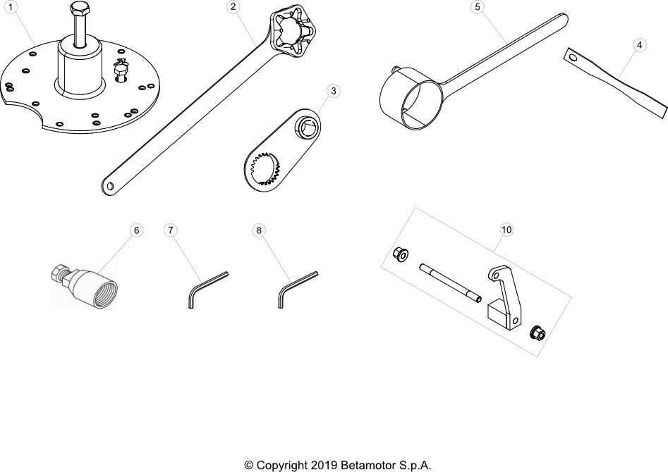 vue éclatée trousse à outils - beta rr 125 racing 2020