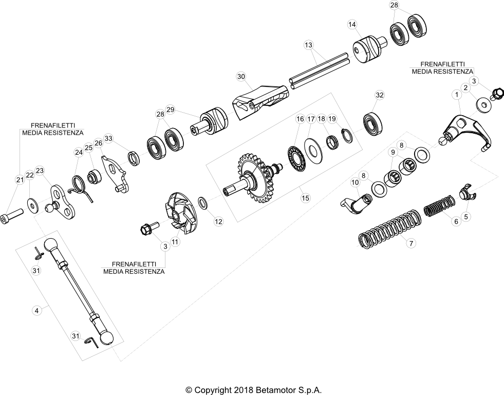 vue éclatée radiateurs, refroidissement - beta rr 125 racing 2020
