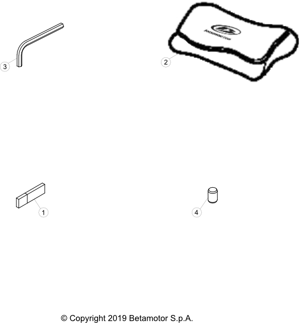vue éclatée trousse à outils - beta rr 125 racing 2020
