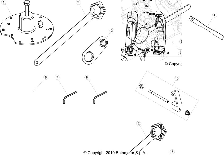 vue éclatée trousse à outils - beta rr 200 2023