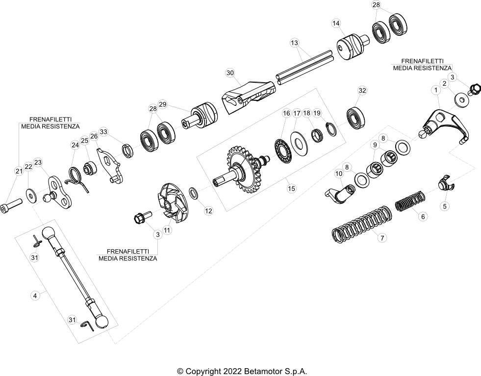 vue éclatée radiateurs, refroidissement - beta rr 125 racing 2023