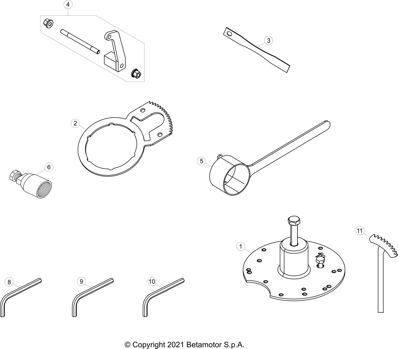 vue éclatée trousse à outils - beta rr 300 2024