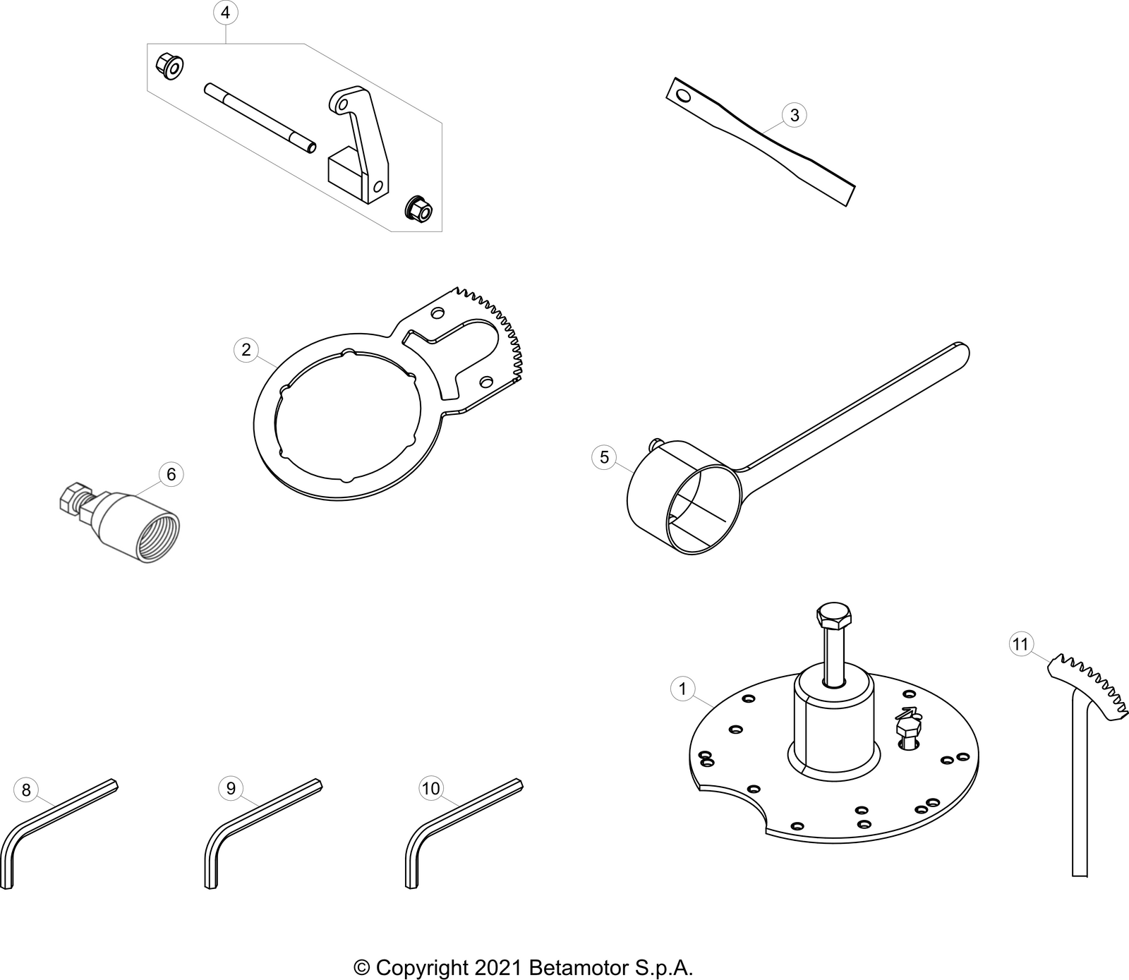 vue éclatée trousse à outils - beta x-trainer 300 2024