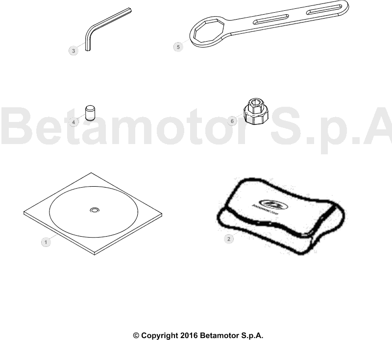 vue éclatée trousse à outils - beta rr 250 racing 2019