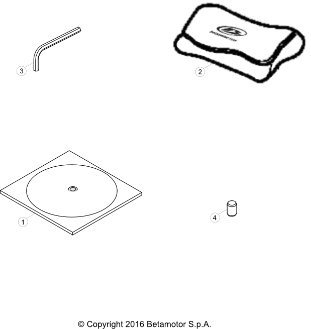 vue éclatée trousse à outils - beta rr 250 racing 2020