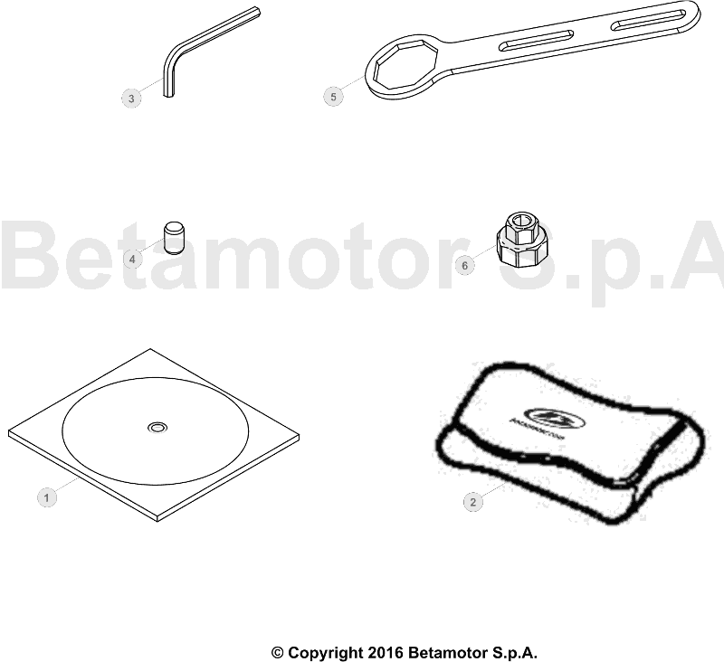 vue éclatée trousse à outils - beta rr 300 racing 2016