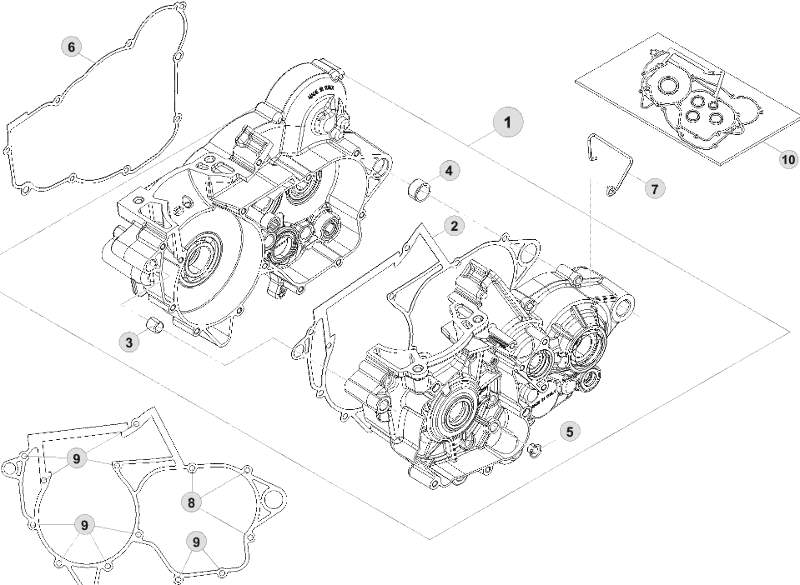 vue éclatée carter moteur - beta rr 300 racing 2019