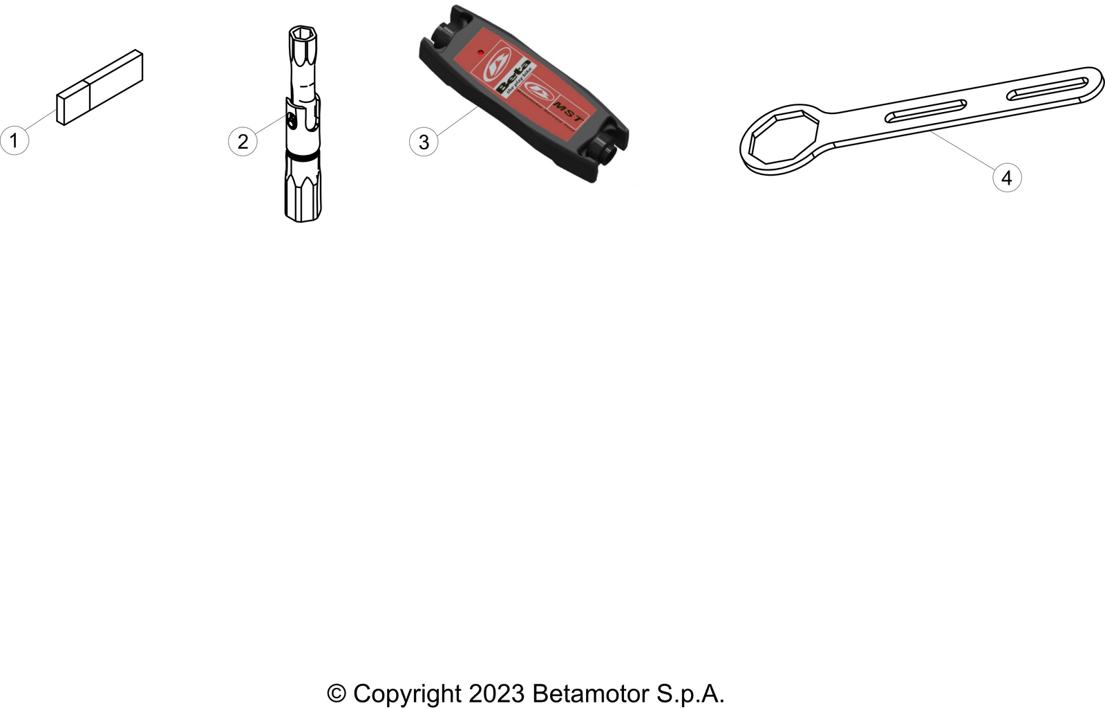 vue éclatée trousse à outils - beta rx 450 2024