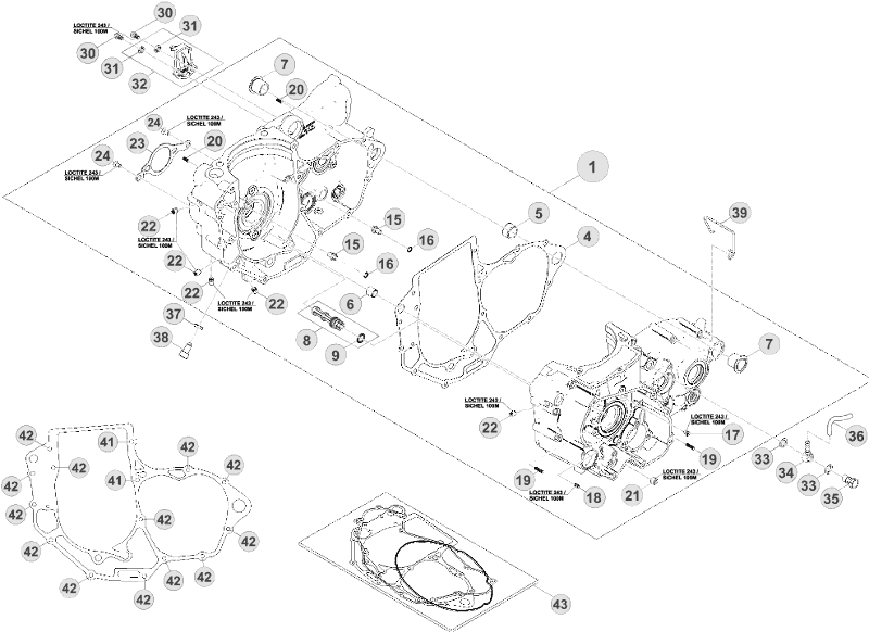 vue éclatée carter moteur - beta rr 350 2013