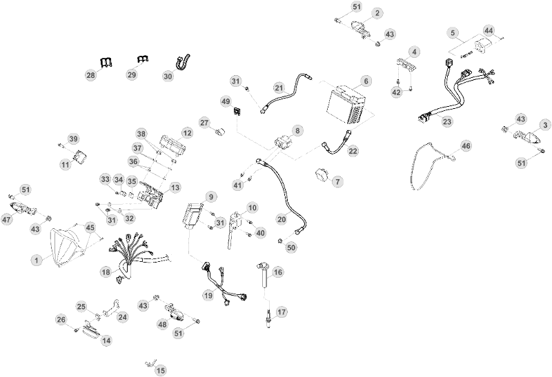 vue éclatée installation électrique - beta rr 350 2013