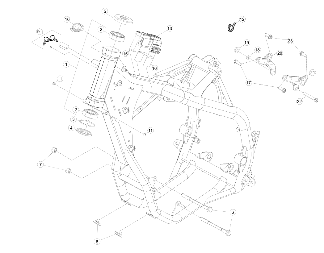 vue éclatée cadre - beta rr 350 2014