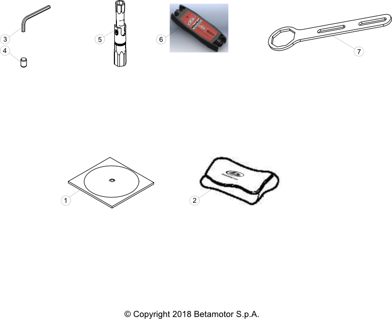 vue éclatée trousse à outils - beta rr 350 2020