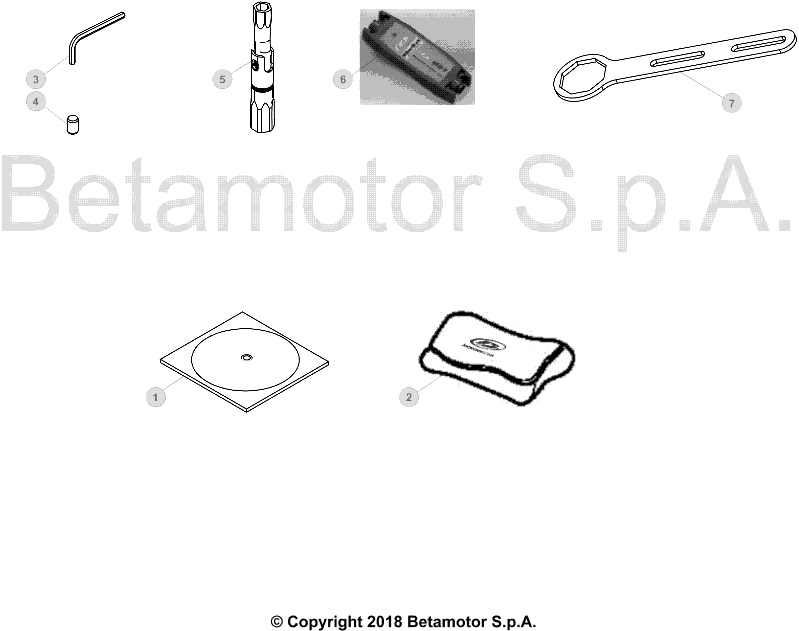 vue éclatée trousse à outils - beta rr 390 2019