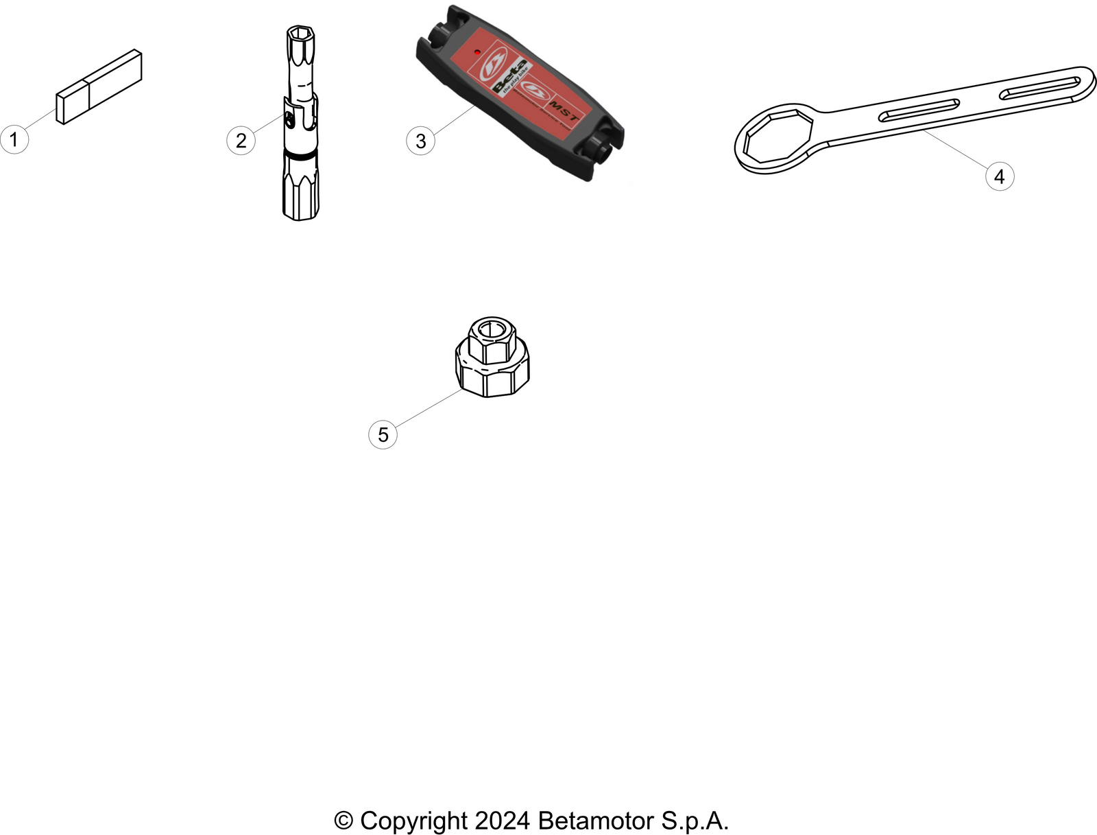 vue éclatée trousse à outils - beta rx 450 4t 2025