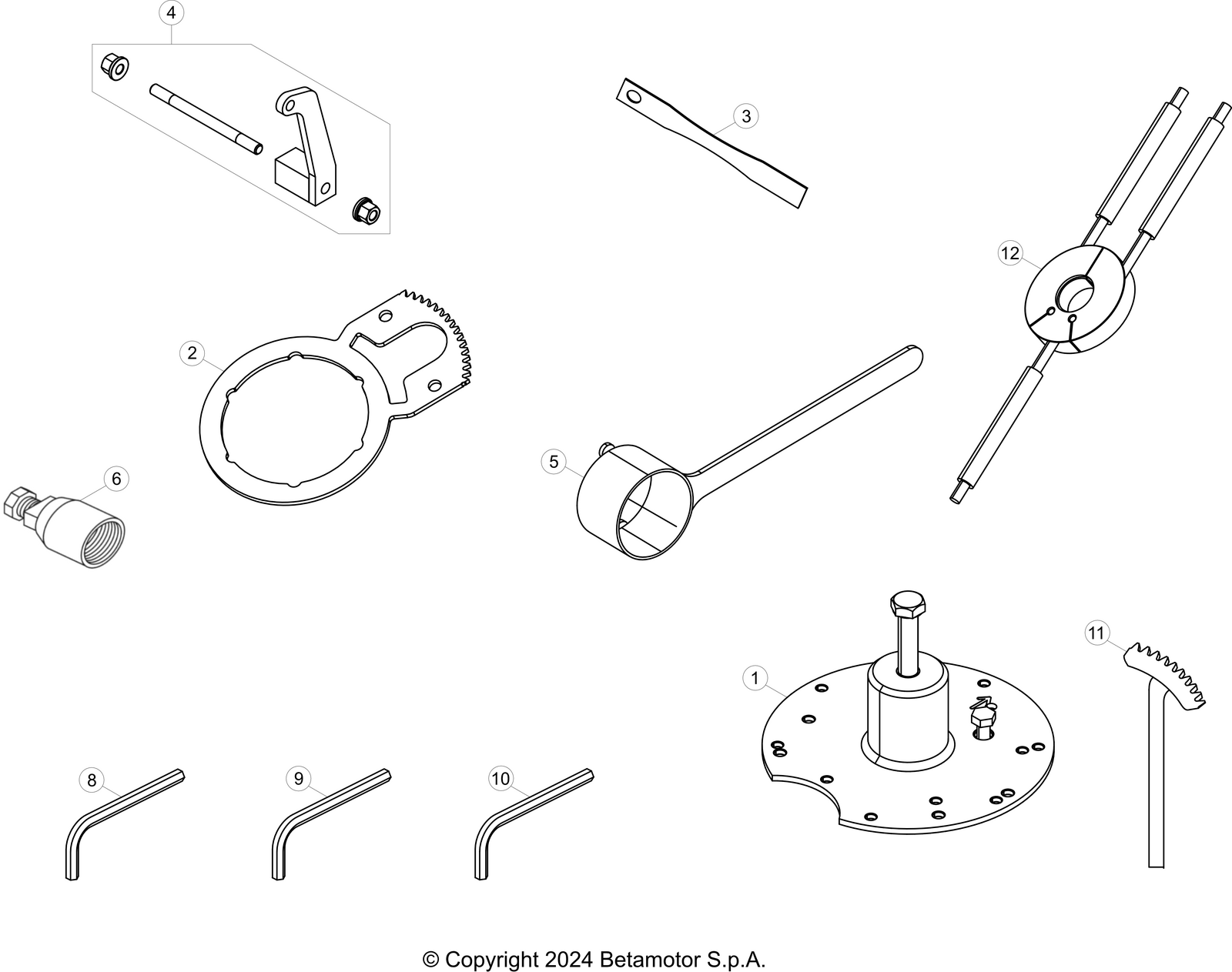 vue éclatée trousse à outils - beta xtrainer 300 2025