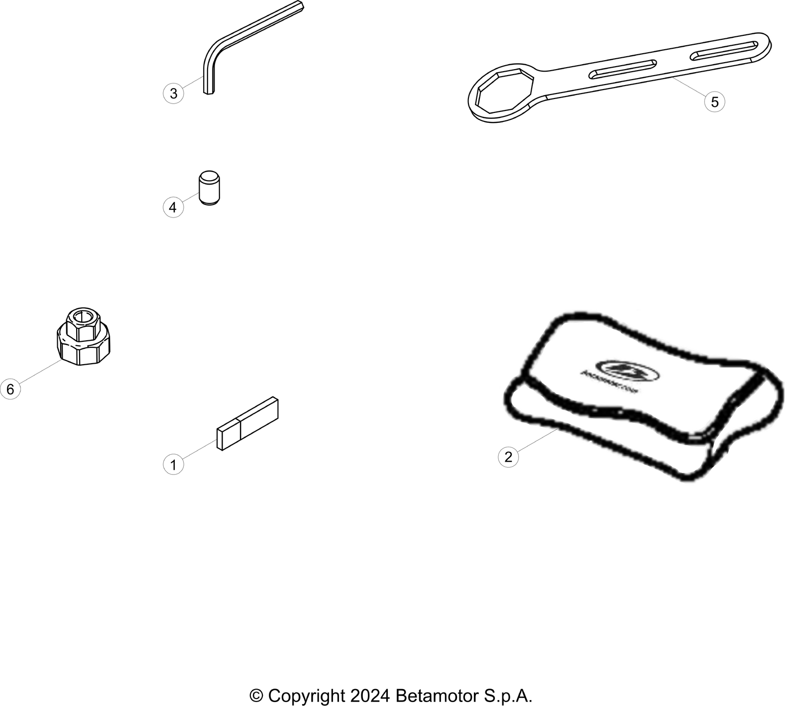 vue éclatée trousse à outils - beta rr 250 race 2t 2025