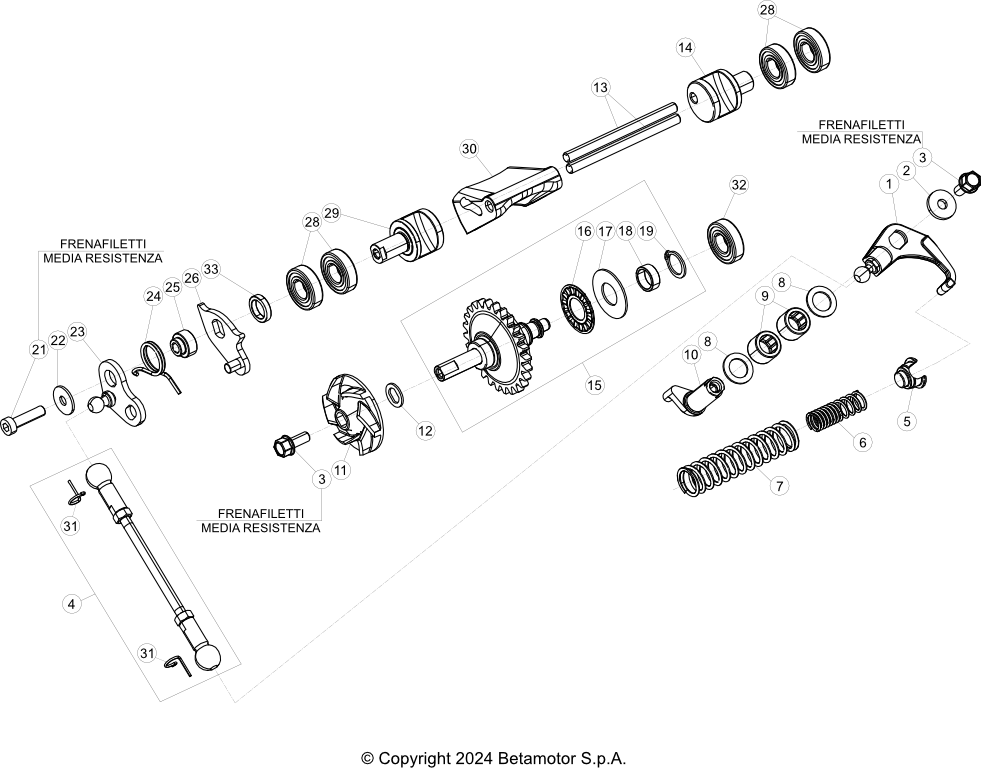 vue éclatée radiateurs, refroidissement - beta rr 125 race 2t 2025