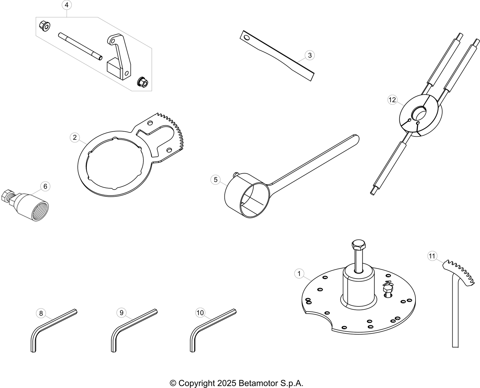 vue éclatée trousse à outils - beta rx 350 2t 2026