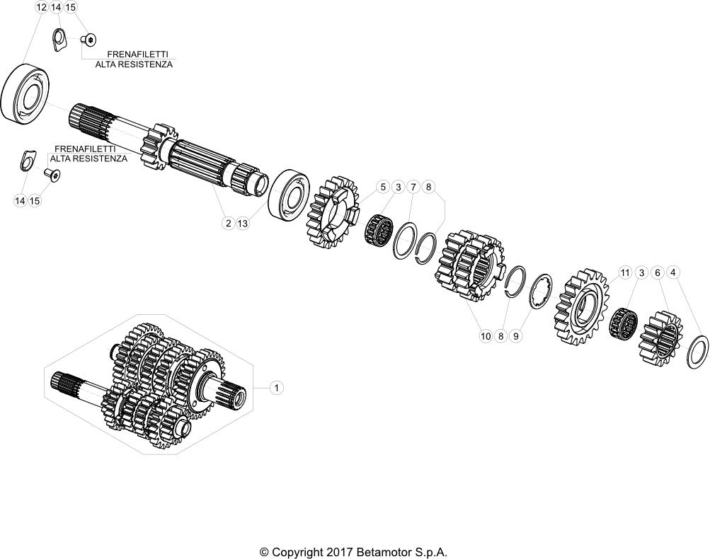 vue éclatée boîte de vitesses - beta rr 200 x-pro 2t 2026