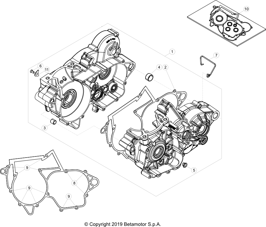vue éclatée carter moteur - beta rr 300 x-pro 2t 2026