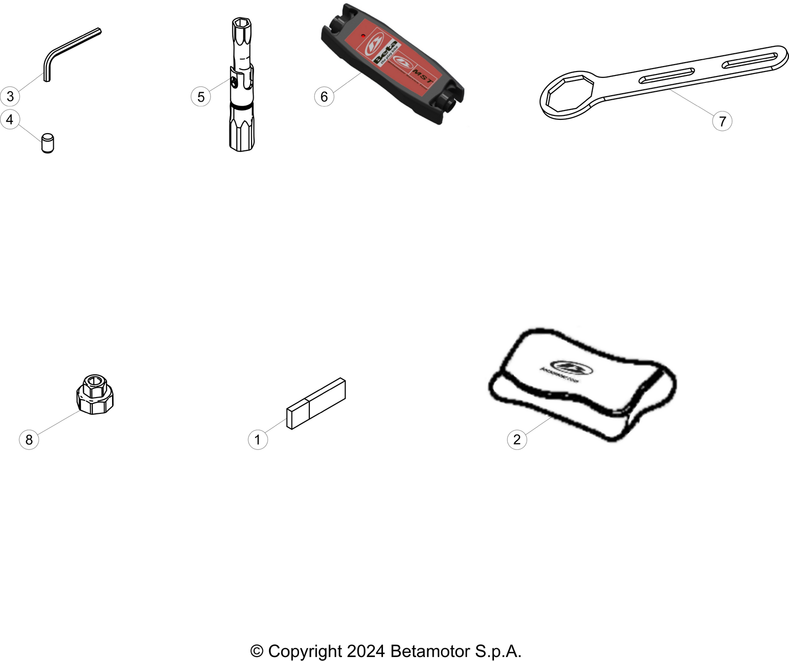 vue éclatée trousse à outils - beta rr 350 race 4t 2026