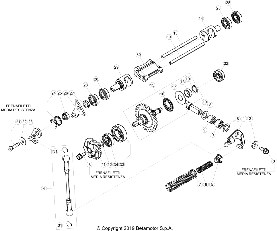 vue éclatée radiateurs, refroidissement - beta xtrainer 250 2026