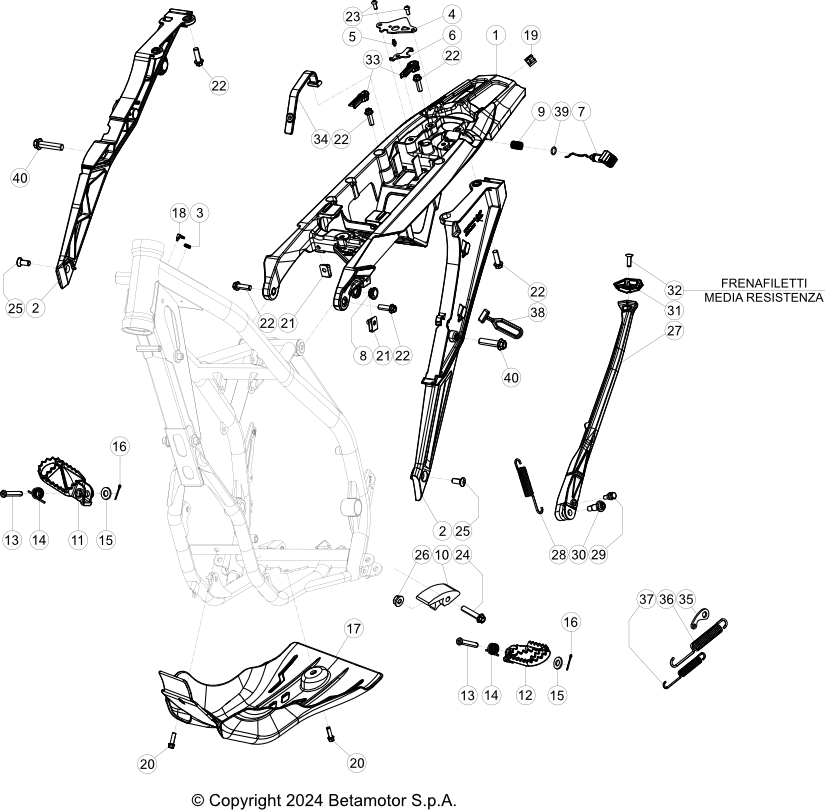 vue éclatée cadre - beta xtrainer 300 2026