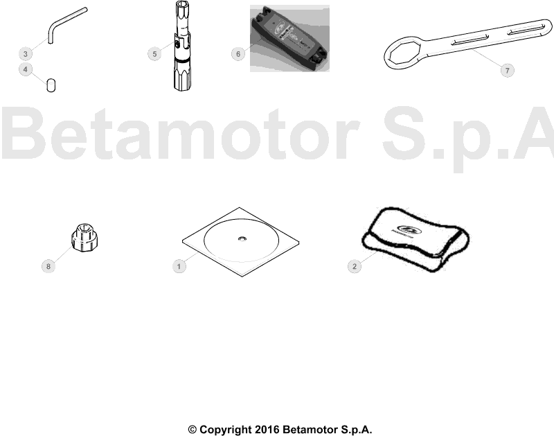 vue éclatée trousse à outils - beta rr 430 4t racing 2016