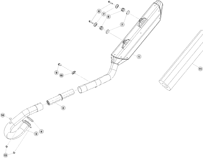 vue éclatée echappement - beta rr 350 factory 2014