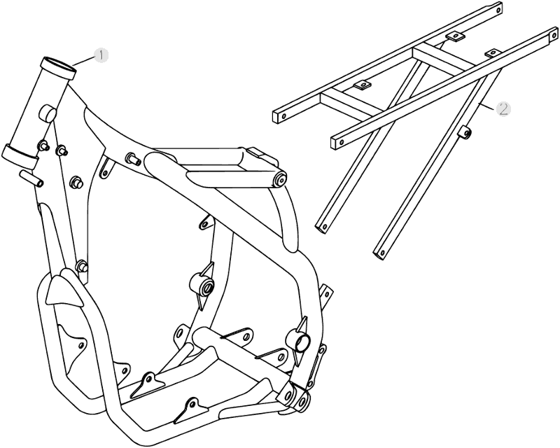 vue éclatée cadre - beta rr 400 2007