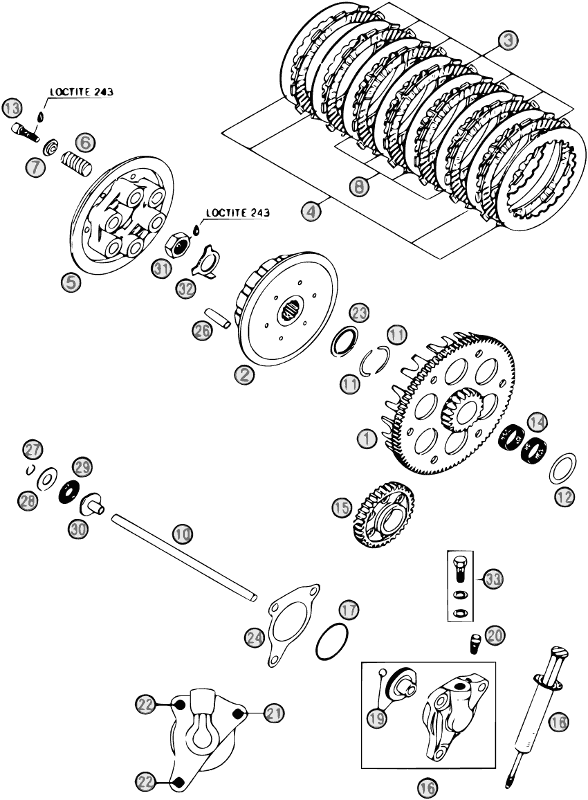 vue éclatée transmission primaire / embrayage - beta rr 400 2009