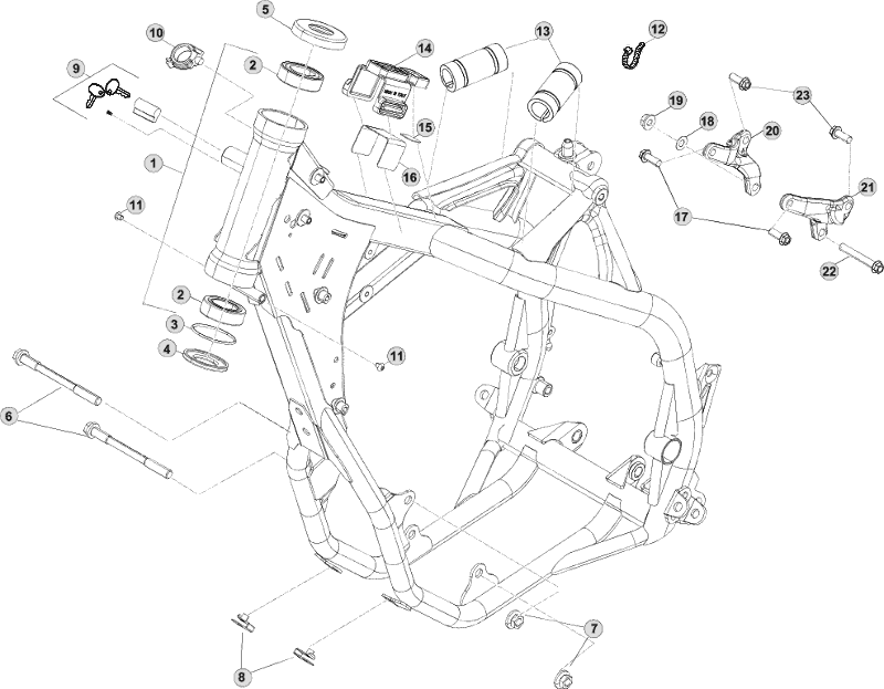 vue éclatée cadre - beta rr 450 2011