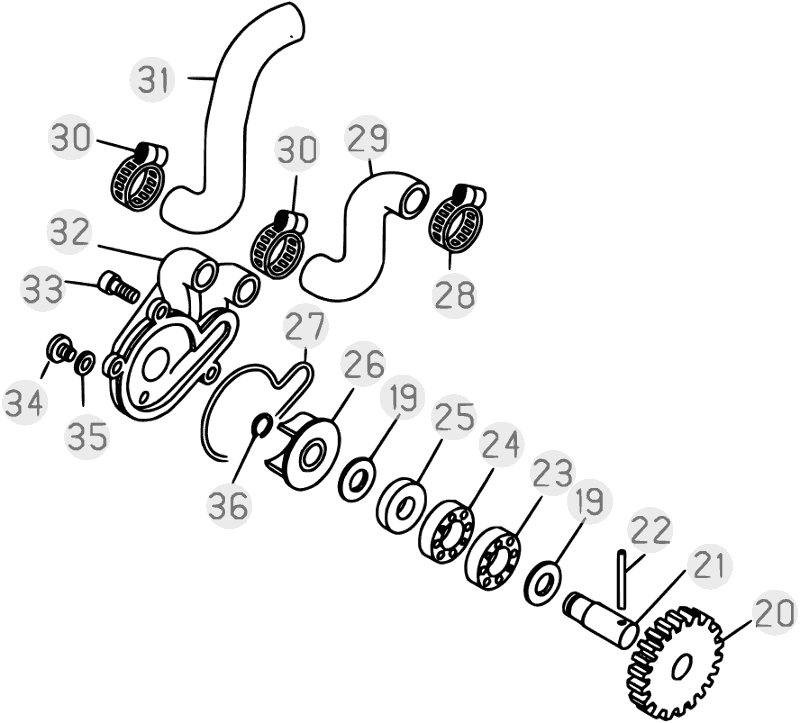 vue éclatée radiateurs, refroidissement - beta evo 125 2017