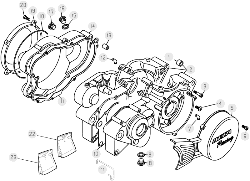 vue éclatée carter moteur - beta evo 300 2012