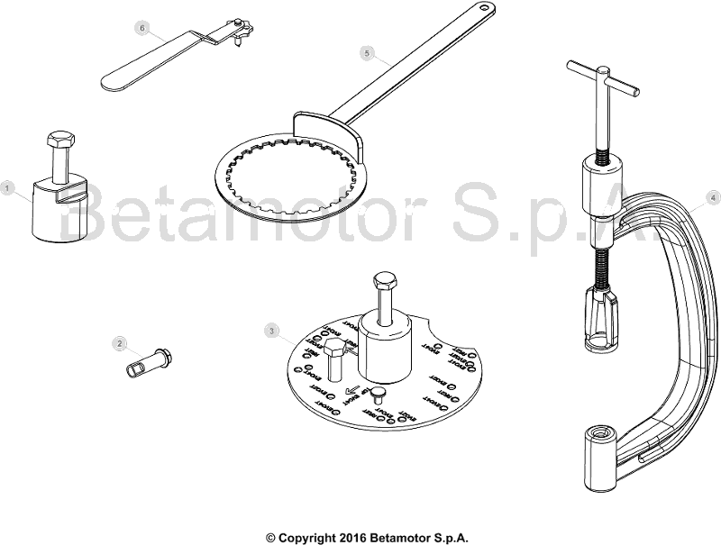vue éclatée trousse à outils - beta evo 250 4t 2017