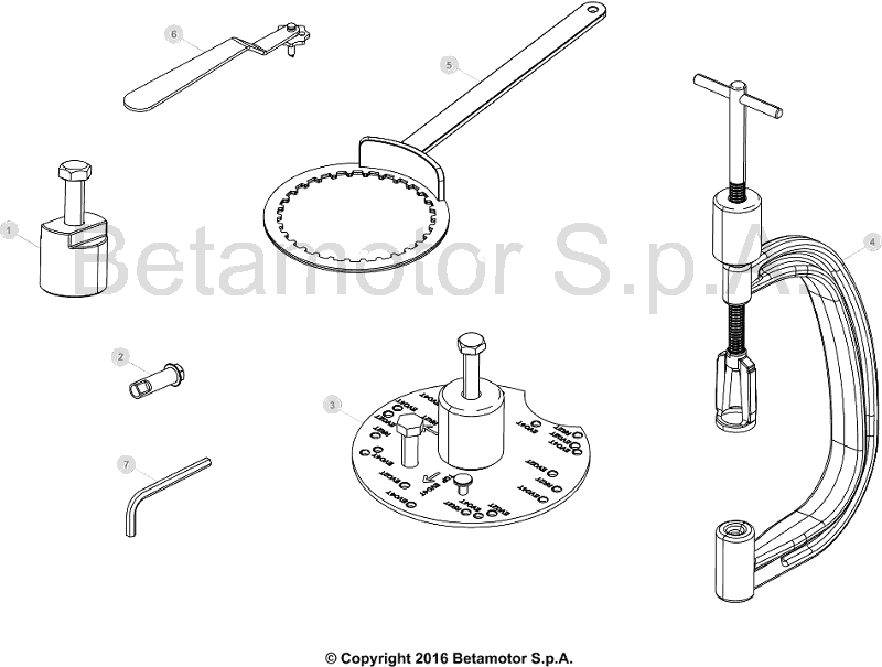 vue éclatée trousse à outils - beta evo 300 4t 2018
