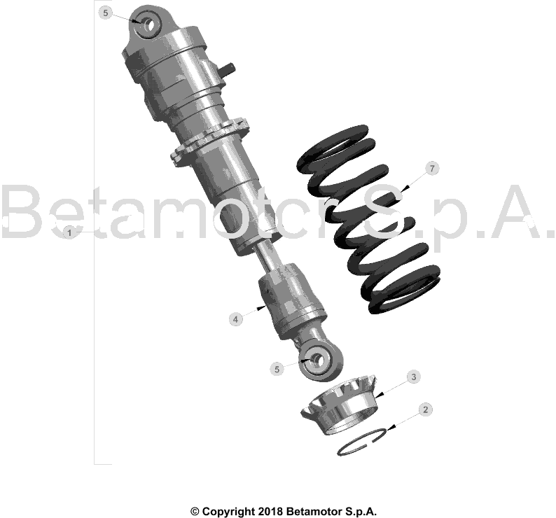 vue éclatée bras oscillant - beta evo 300 4t factory 2019
