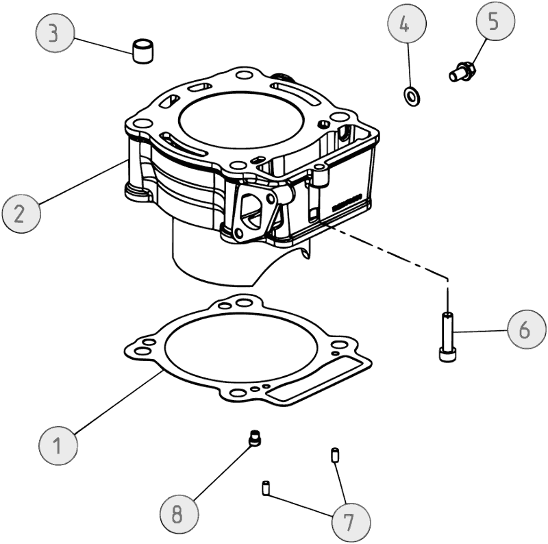 vue éclatée vilebrequin / piston / arbre d’équilibrage - beta rev 250 4t 2007