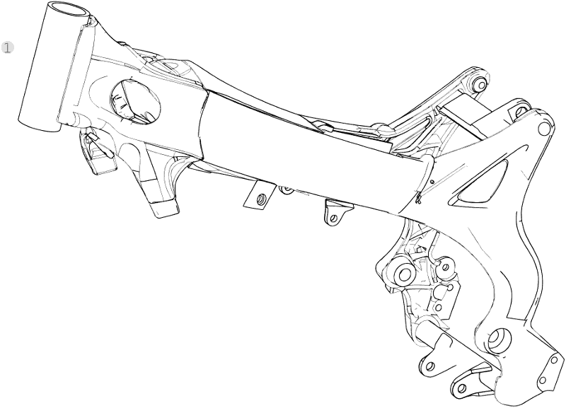 vue éclatée cadre - beta rev 250 4t 2007