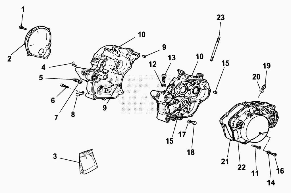 vue éclatée carteur moteur - beta 50 rr motard 2013