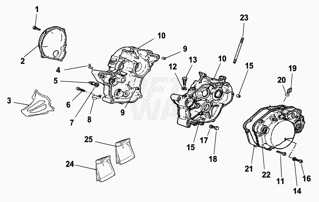 vue éclatée carteur moteur - beta 50 rr enduro 2009